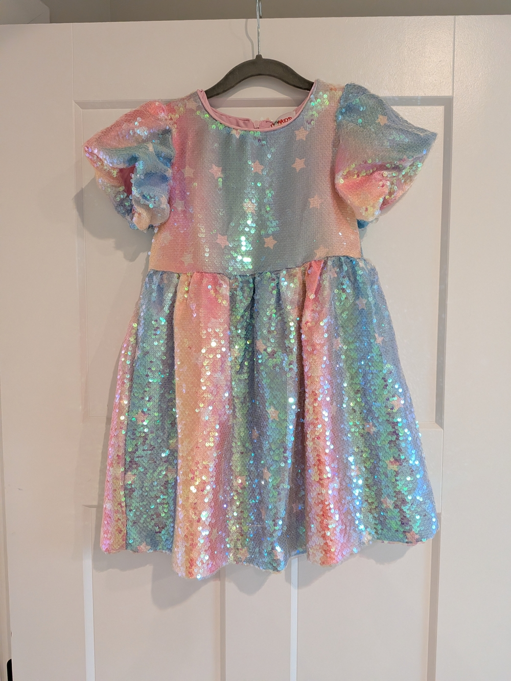 Pastel Rainbow Sequin Dress - Pink Blue Purple